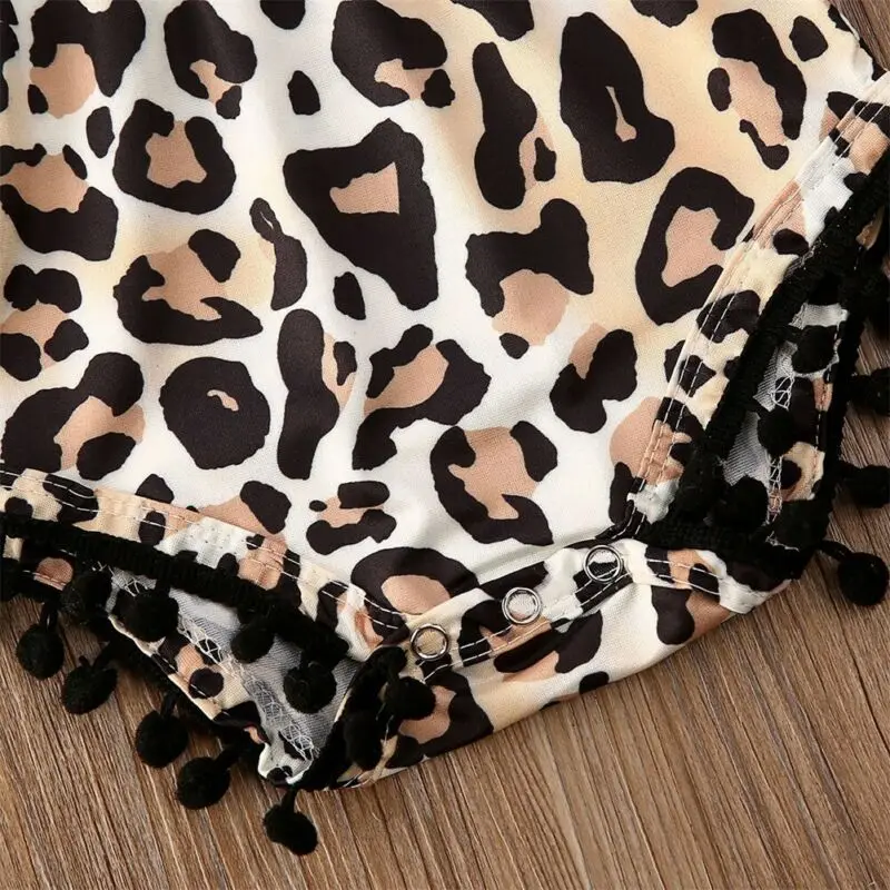 Pudcoco-ropa para beb&eacute; reci&eacute;n nacido, mono de leopardo sin mangas con bolas de borla, trajes, 2020-4