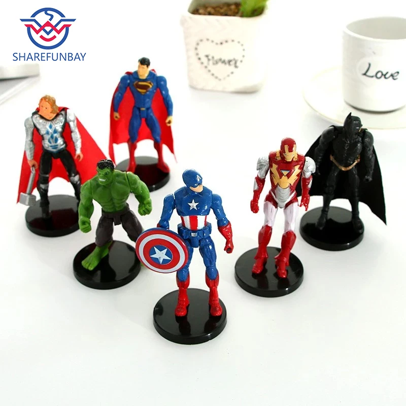 5 шт. супергероев Мстители Железный человек Халк Капитан Америка Супермен Бэтмен