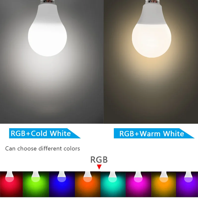 E27 B22 RGBW светодиодный лампы 4 Вт 7 10 15 110 В 220 лампада LED Сменные Красочные RGB