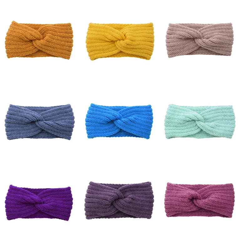 Вязаная повязка на голову с перекрещенными ушками защитный головной убор ручное