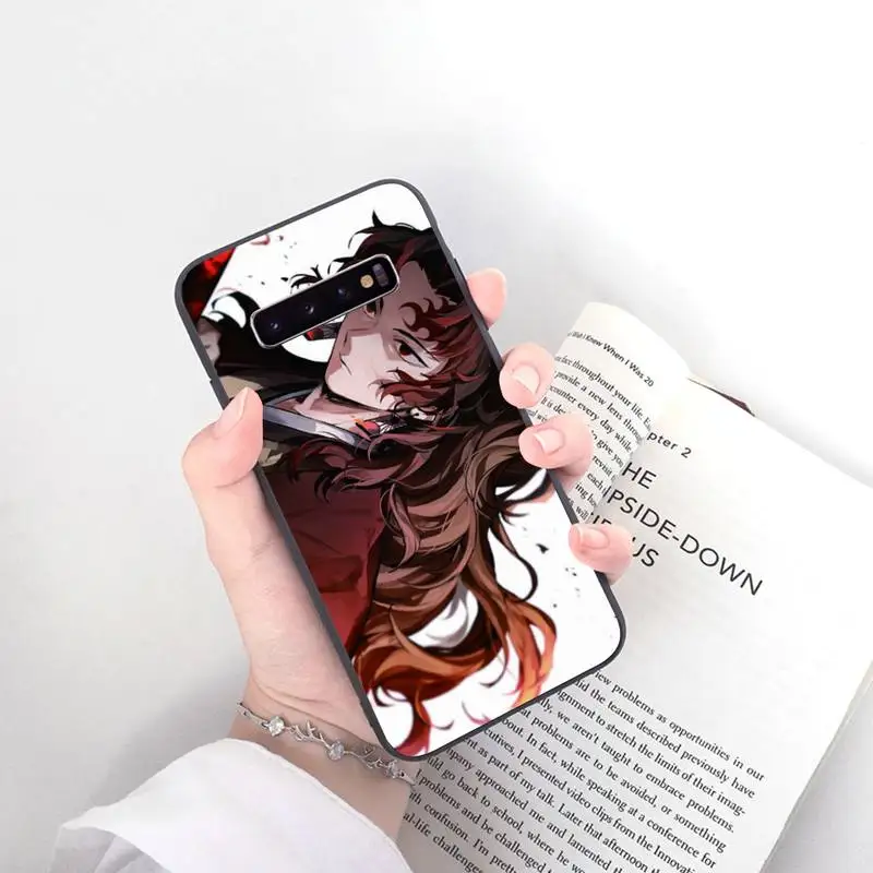 

Anime Kimetsu No Yaiba Demon Slayer Phone Case Black Cover For Samsung S5 6 6Edge 7 8 9 10 10E 10Plus 20 20lite 20Ultra Cases