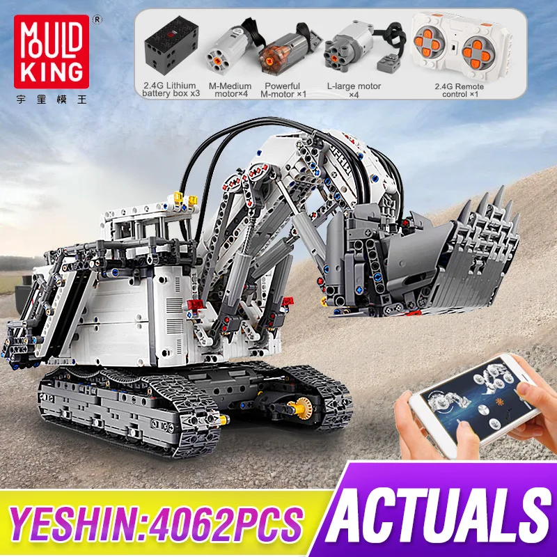 

Mould King 13130 High-Tech Motorized Terex RH400 Mining Excavator RC Crawler Car Building Blocks Compatible 42100 TOYS