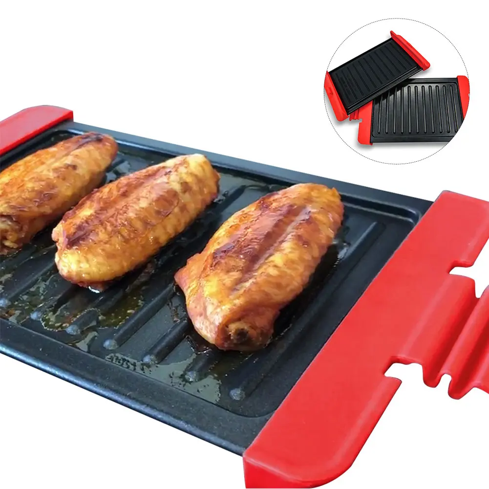 2 шт. антипригарная Микроволновая печь гриль сковорода посуда барбекю аксессуары