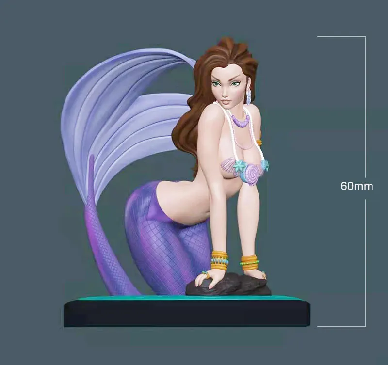 

60mm Resin Model Kits The Mermaid Girl Figure Unpainted No Color RW-265
