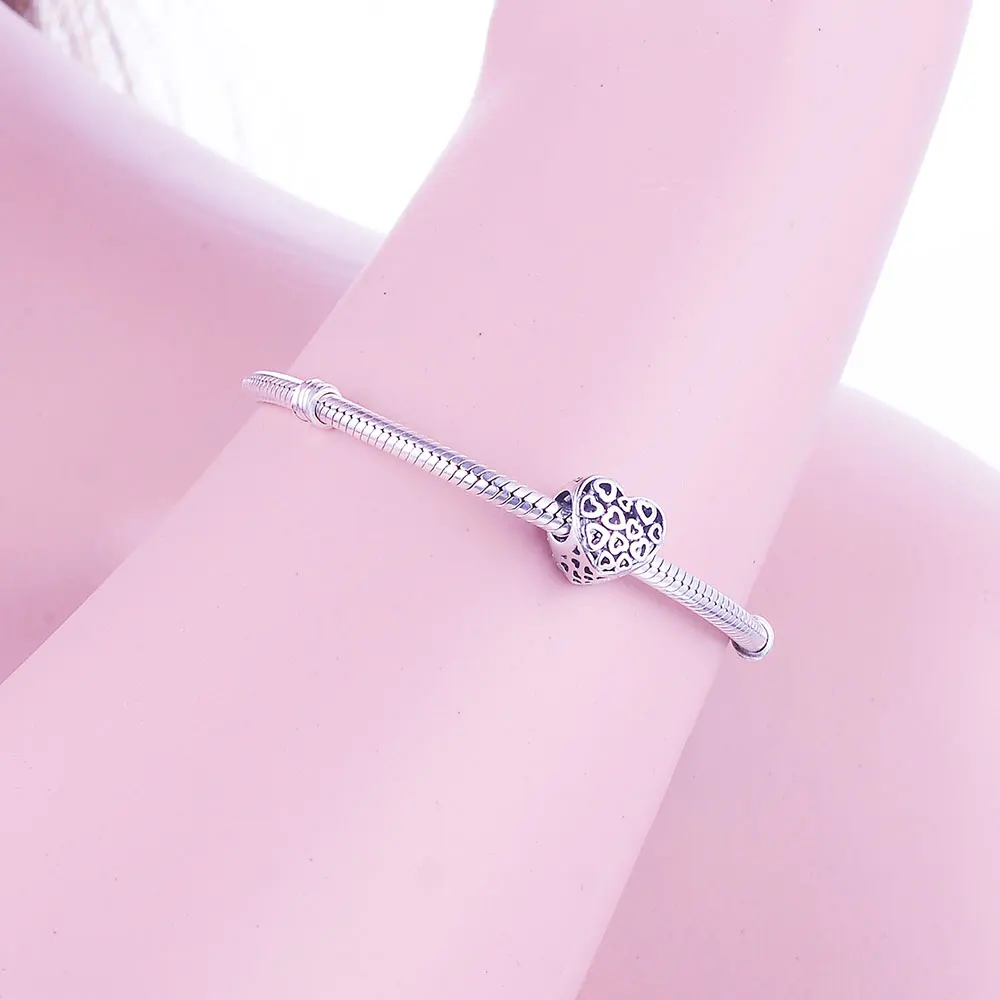 Осенняя коллекция 2017 ажурные бусины-шармы в форме сердца подходят для