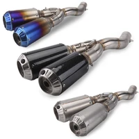 for dukadi 696797 modified self parade suit stainless steel mid section direct discharge backpressure dual exhaust pipe