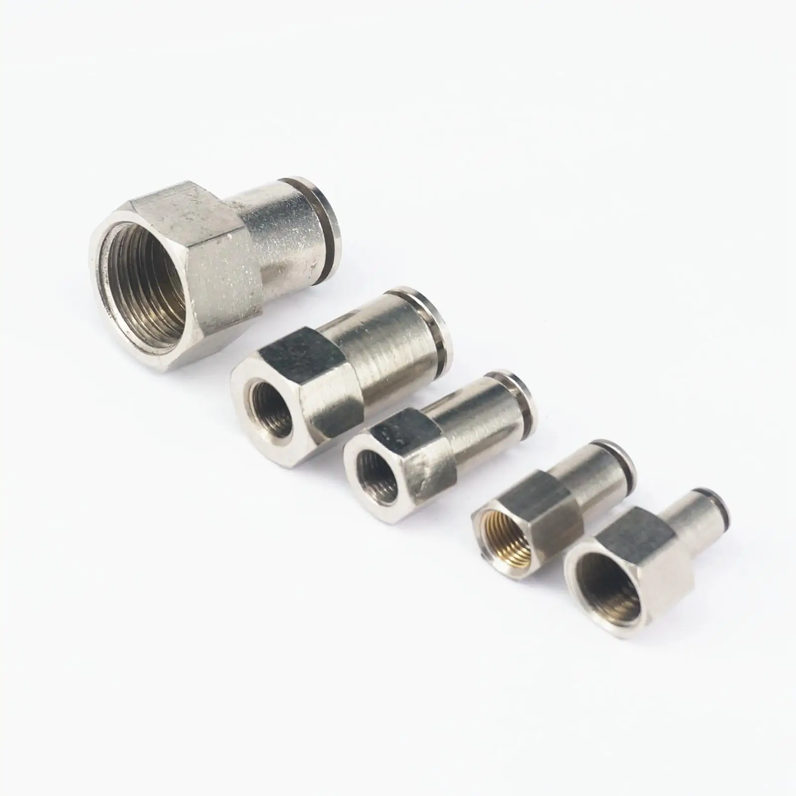 M5 1/8 &quot1/4&quot 3/8 &quot1/2&quot BSP гнездо для трубки O/D 4/6/8/10/12/14 мм Пневматический никелевый