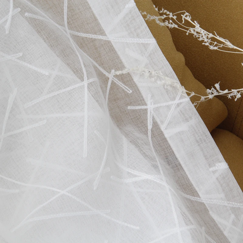 

Шифоновая занавеска glsue белая полосатая