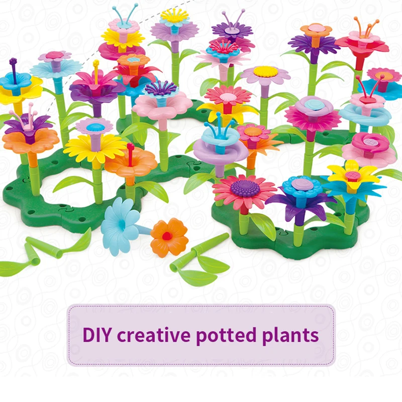 Детские пазлы строительные блоки игрушки растения Цветочный мир набор