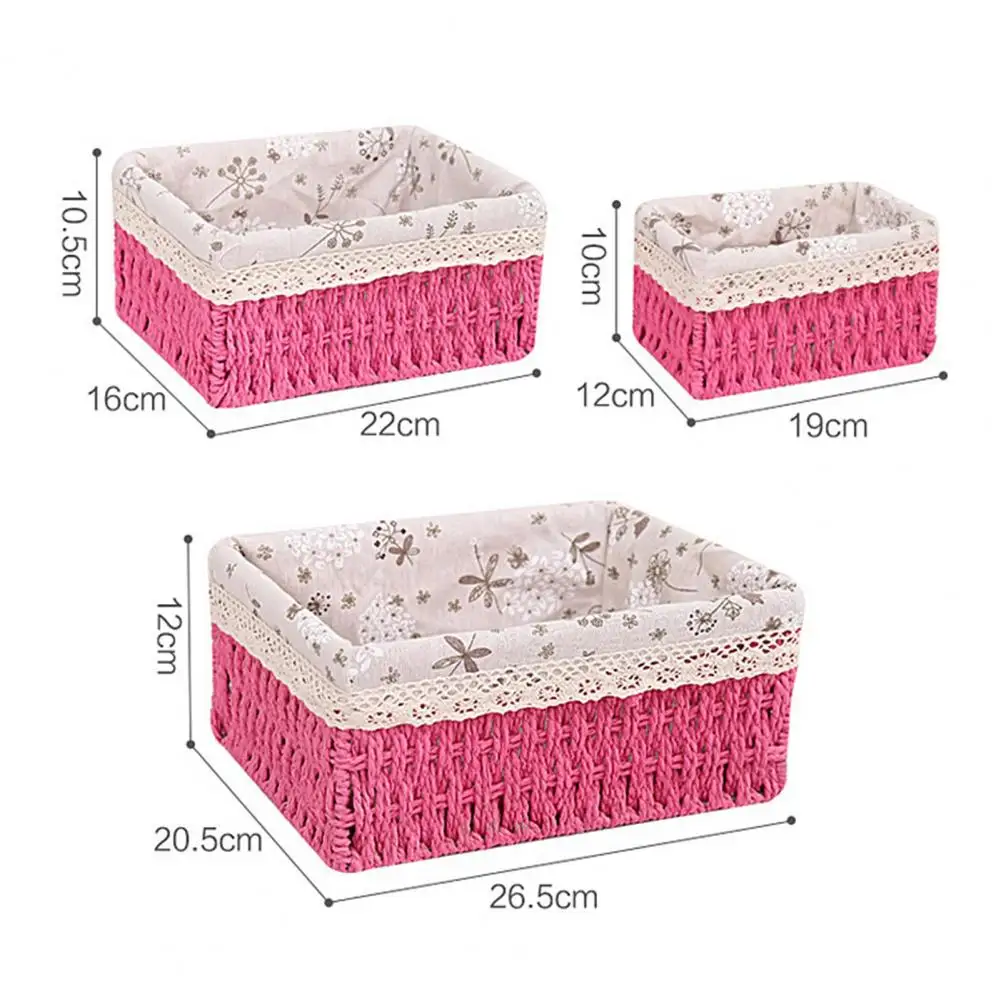 

Wear Resistant Fabric Anti-deform Rattan Organizer Basket Storage Boxes Organization