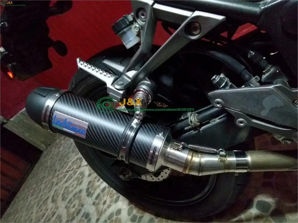 Средняя выхлопная труба мотоцикла для Kawasaki Z250 2008 2015 Ninja 300 2013 2016 250R 2012|motorcycle exhaust