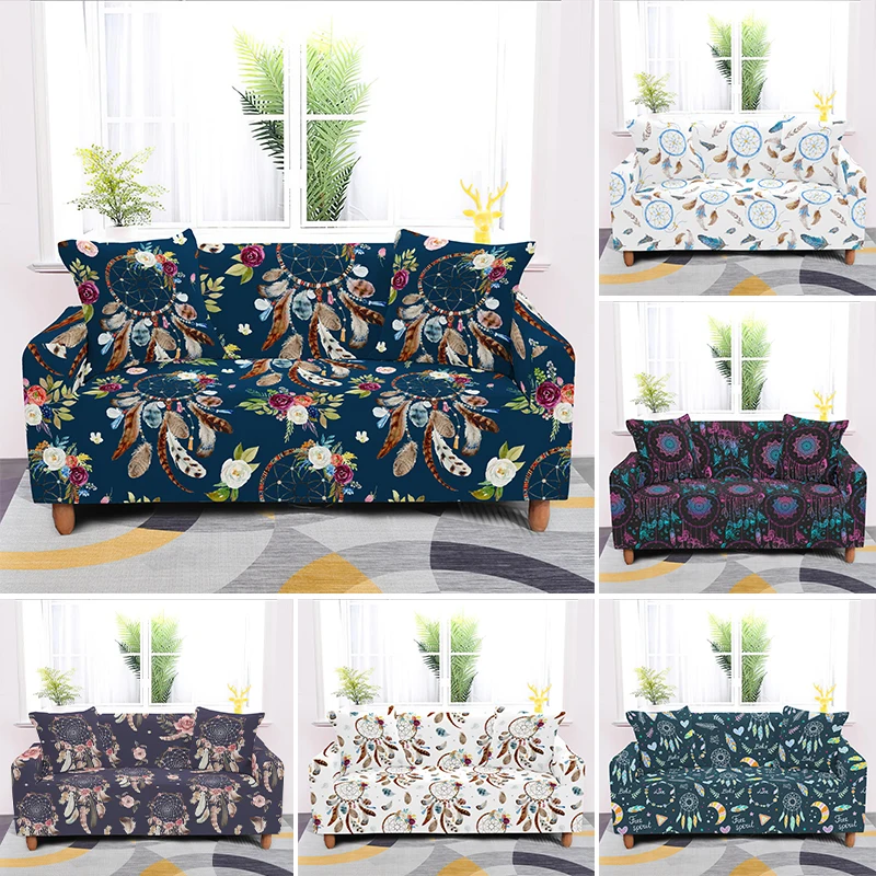 

Boho Dreamcatcher Elastic Sofa Cover For Living Room All-Inclusive L Shape Couch Covering Bohemia Slipcover 1/2/3/4 Seaters