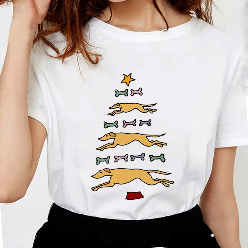 Новые летние модные футболки с изображением рождественской елки забавные