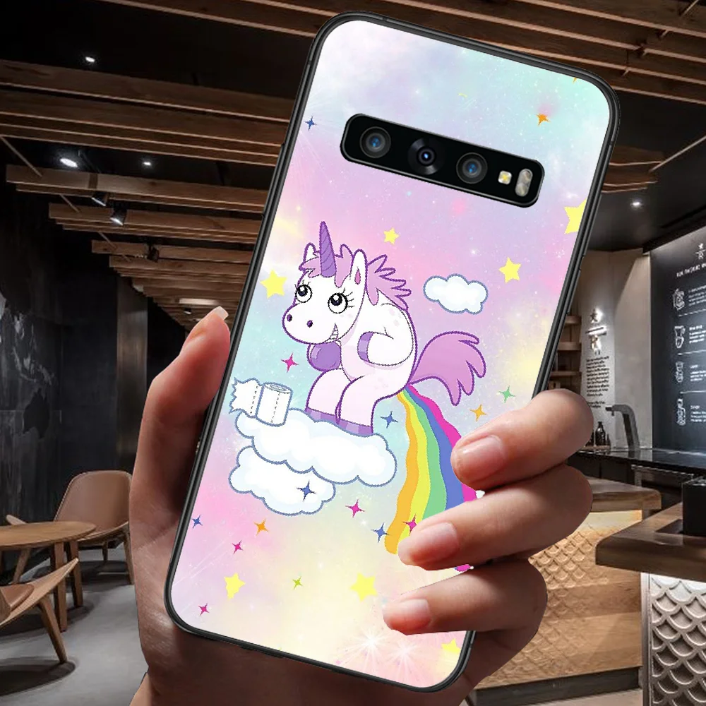 

Unicorn On Rainbow Jetpack Phone Case For Samsung Galaxy Note S 8 9 10 20 Plus E Lite Uitra black Prime Pretty Bumper Luxury