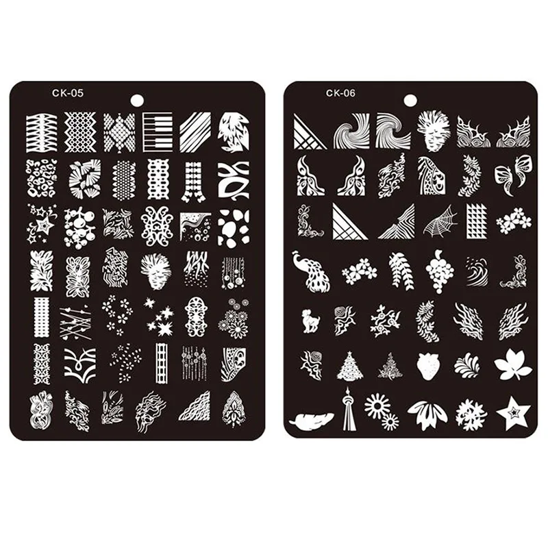 XL Размеры пластина с изображениями для нейл арта разными рисунками тарелка 27