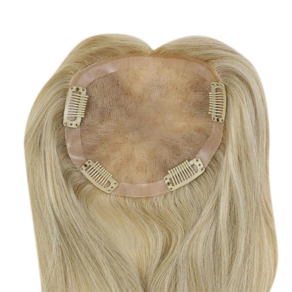 

Full Shine Hair Topper Ombre 13*13cm Machine Remy Hair Piece With Clips 100% Real Human Hair Crown Mono Base For Woman