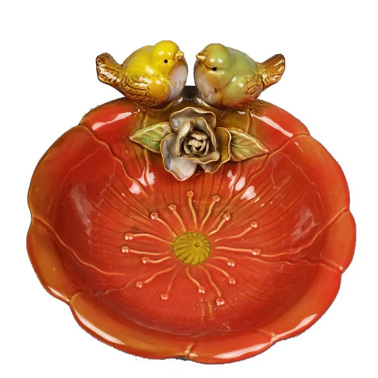 

Nordic European Home Decoration Ornament Craft Tray Ceramic Food Dish Plate Household Pottery Bird Flower Storage Dish