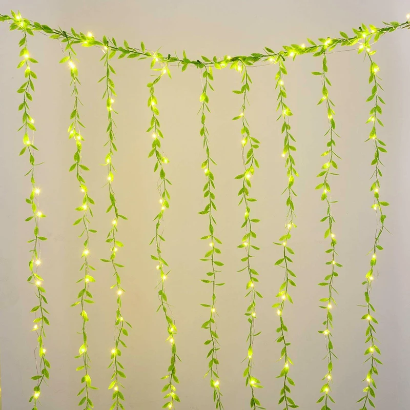 12x Artificial Vines 41.34in Faux Hanging Willow Leaves Home Party Wall Decor | Дом и сад