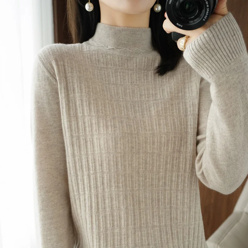 Зимний новый кашемировый свитер женские вязаные пуловеры с воротником-хомутом