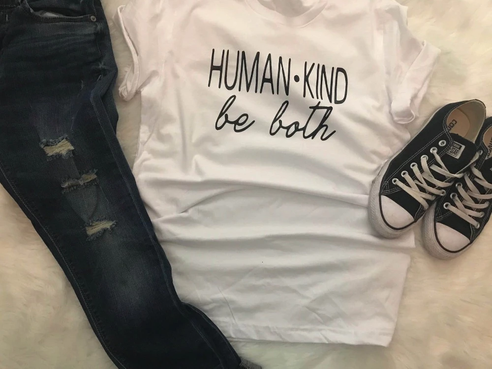 

Human Kind Anti Bully Awareness Womans Tees fashion aesthetic wanderlust casual Christian slogan girl t-shirt quote tops K836