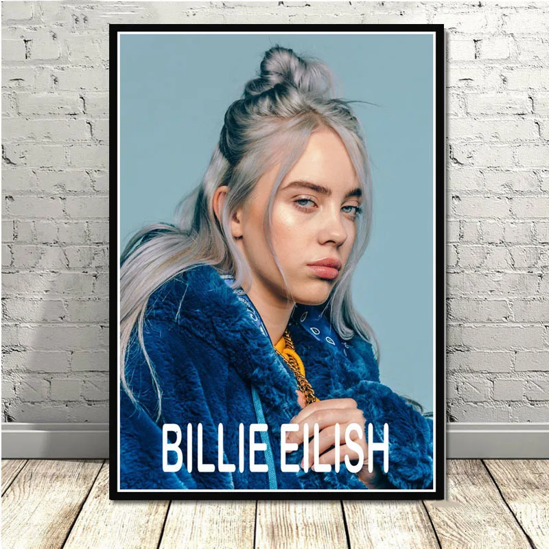 Горячая Billie Eilish музыкальная певица поп-звезда плакаты и принты картины на стене холст живопись декоративная домашний декор Куадрос