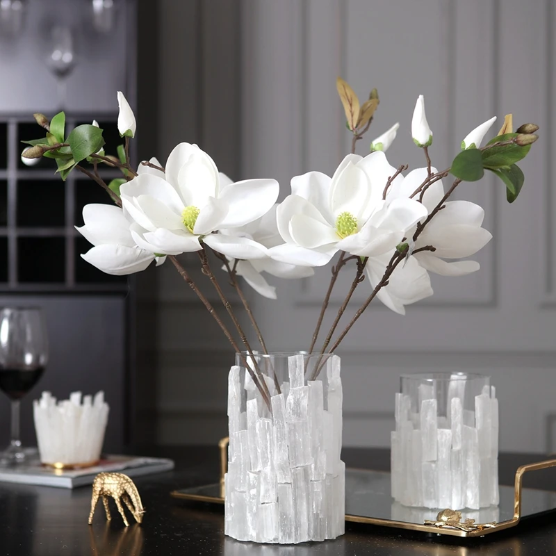 Стеклянная ваза для цветов Современная мозаичная белая осколок кристалла