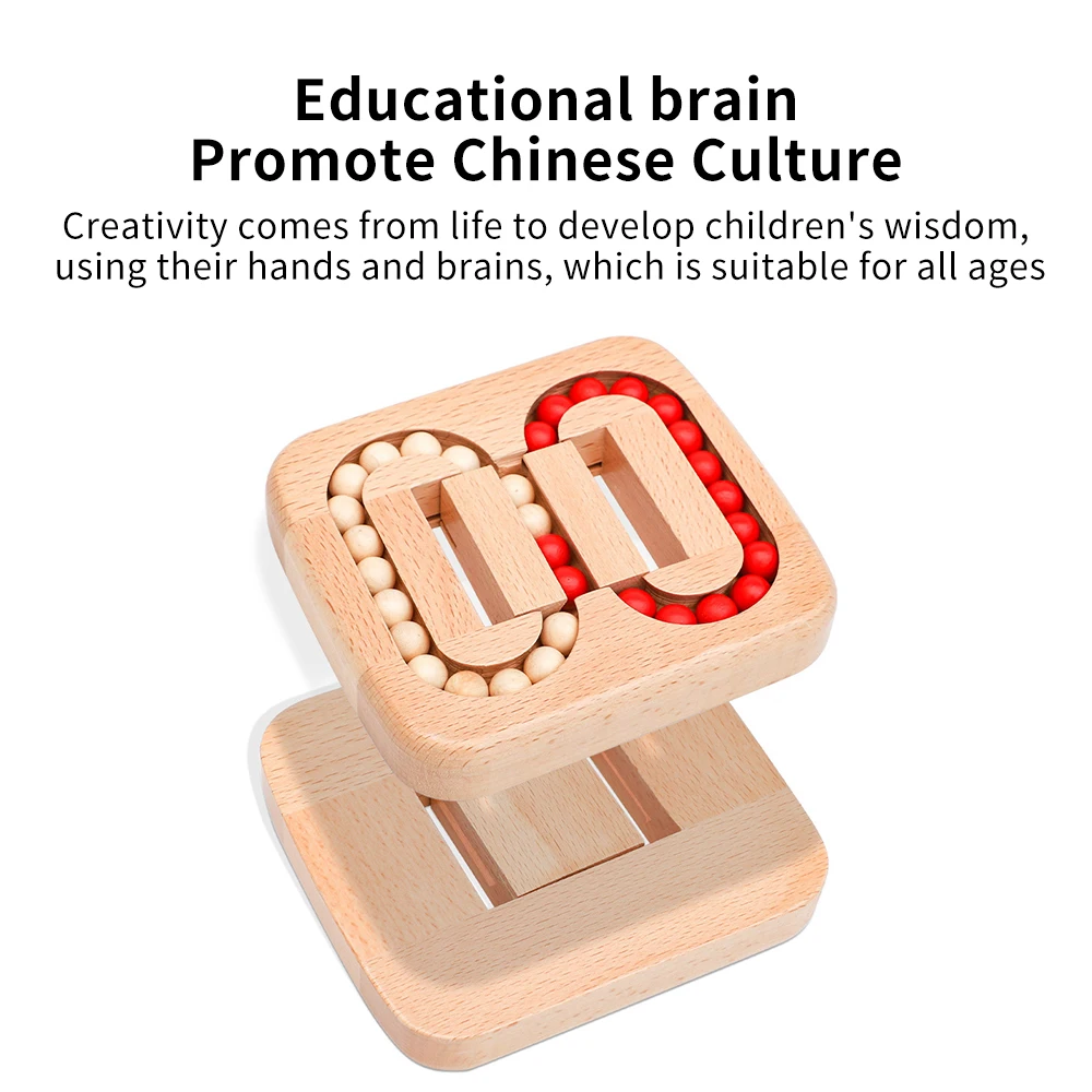 

Flat Ball Game Brain Training Wooden Red Colo Decompression Game Wooden Toy Gift For Children Adults