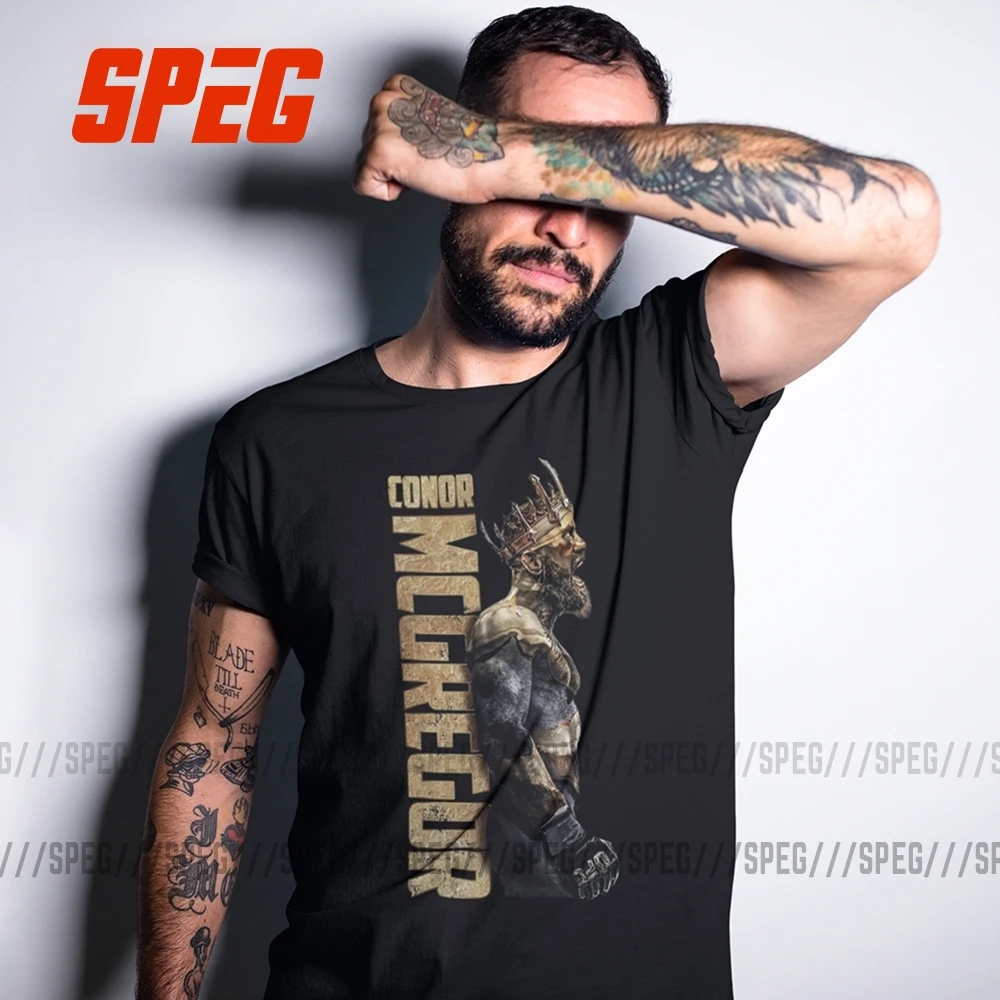 Мужская Винтажная Футболка SPEG The King Of Конор Макгрегор с коротким рукавом и