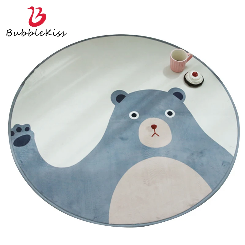 

Воздушный поцелуй домашний декор для детской комнаты мягкие коврики милый мультяшный медведь узор Круглый ковер для гостиной губчатые при...