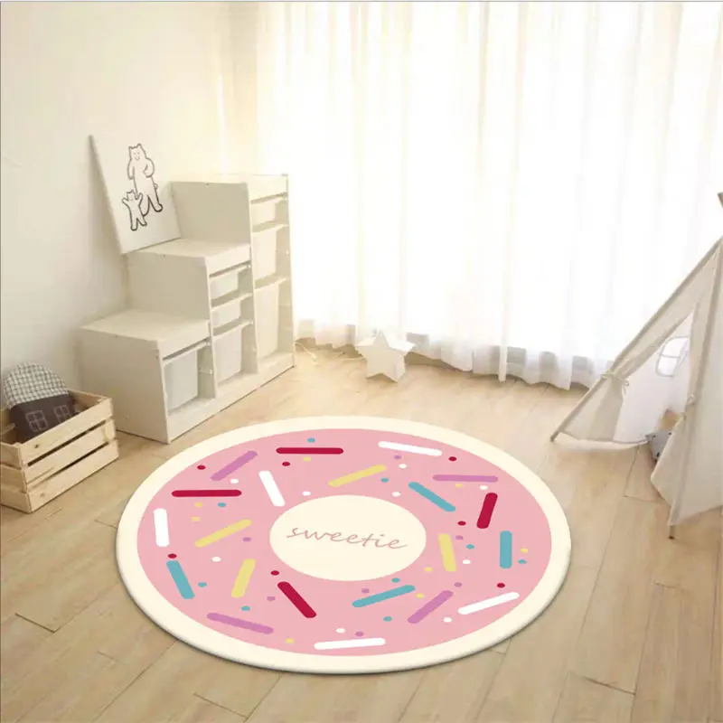 Милые круглые ковры для дома гостиной декоративные розовые коврики круглый узор