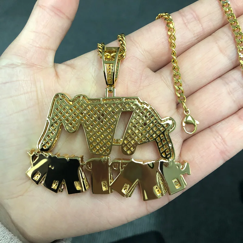 

Hip Hop Jewelry 2020 Trend ATM Necklaces For Men Stainless Steel Chain Gold Money Pendant Punk Necklace For Boys Rapper Gift Bff