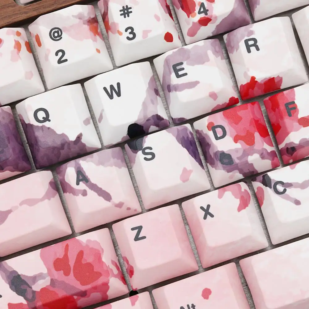 

JKDK sakura five surface sublimation cherry profile 108/126 keys for mx switch mechanical keyboard Only selling keycap