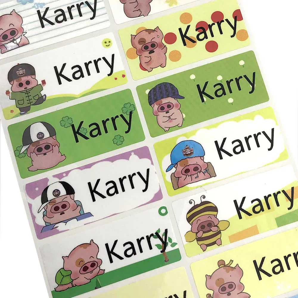 Милые индивидуальные наклейки с именем на заказ водонепроницаемая школьная