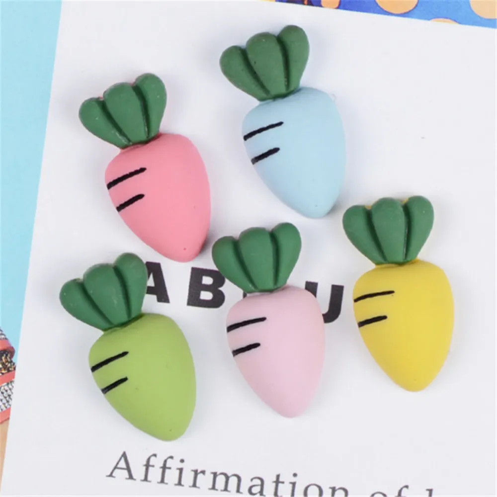 

20 шт. кавайная Смола матовая морковка плоский кабошон смешанный Лизун редиса Скрапбукинг шпилька аксессуары Сделай Сам фурнитура