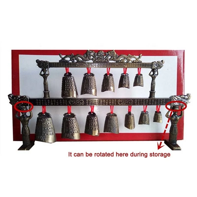 Китайские колокольчики Glockenspiel, Латунные Колокольчики, бронзовые Древние китайские мини-музыкальные инструменты, китайские ручные рождественские подарки