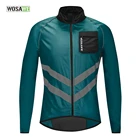 Ветрозащитная велосипедная куртка WOSAWE, Спортивная ветровка для горного велосипеда, водонепроницаемая Светоотражающая велосипедная одежда темно-синего цвета