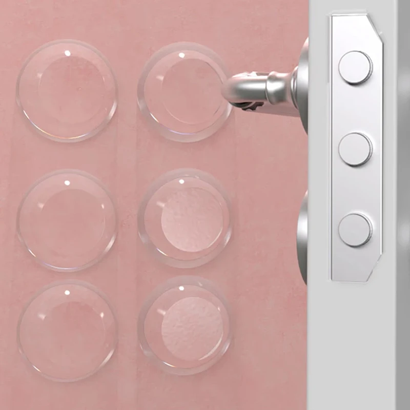 

6PCS Silicone Door Knob Handle Collision Pad Wall Stickers Self - Adhesive Bumper Protective Caps Rubber Stopper Anti - Stickers