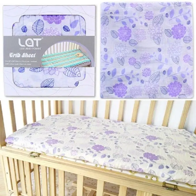 

LAT 100% Cotton Crib Fitted Sheet Unicorn Soft Baby Bed Mattress Cover Protector Cartoon Newborn Bedding For Cot Size 130*70cm