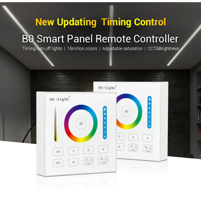 

MiBoxer B0 Smart Panel Remote 2.4G RGB RGBW RGBCCT Controller with Timing Function for FUT043 FUT044 FUT045 LED Controllers