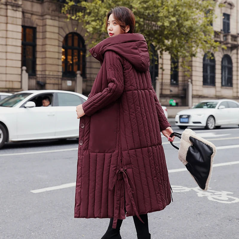 

2020 женская зимняя куртка, длинное пальто тонки теплое пальто с капюшоном размера плюс однотонное однобортное пальто на хлопковой подкладке...