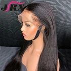 Бразильский парик Yaki с Реми на сетке спереди, прямые парики из человеческих волос на сетке спереди, предварительно выщипанные парики 13X4 для черных женщин, плотность 150%