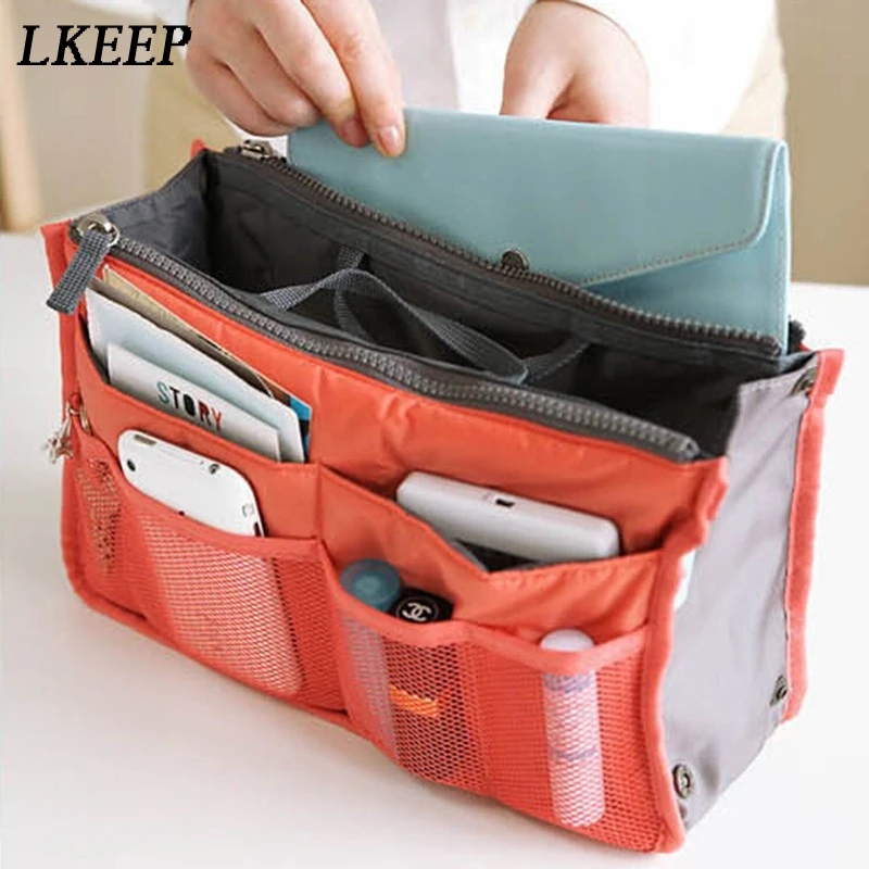 

Durable Zipper Liner Organizer Tidy Bag Multi-function Dual Cosmetic Insert Handbag