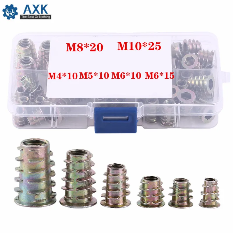 

AXK Furniture Nut 50pcs Rivet Nut Rivnut For Furniture Zinc Alloy Screw-in Type Rivet Nut Threaded Nut M4/M5/M6/M8/M10