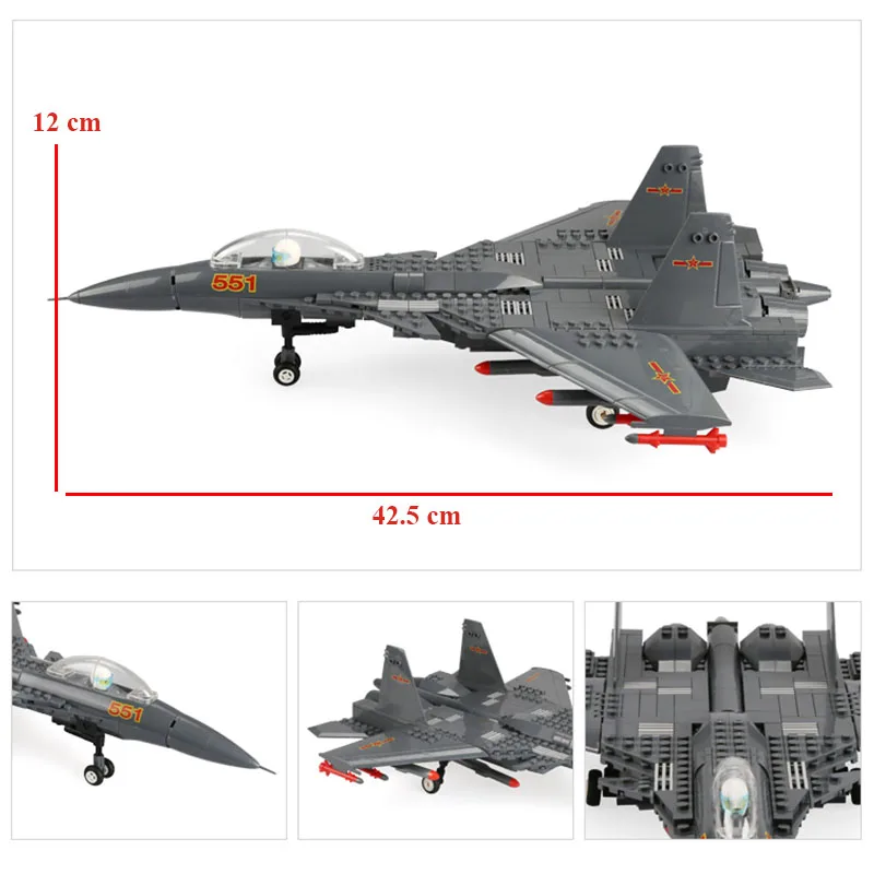 Большие строительные блоки сборная модель самолета боевик вертолет военная