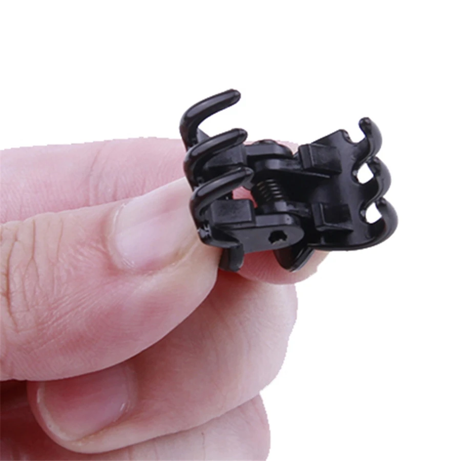

50/100pcs 1.5cm/1cm black/brown/Transparent Mini Hair Claw Clips Plastic Claws Pins Clamps Small Jaw for Girls and Women ACC101