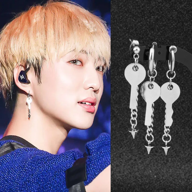 KPOP DNA корейский идол для мальчиков серьги гвоздики из нержавеющей стали в стиле