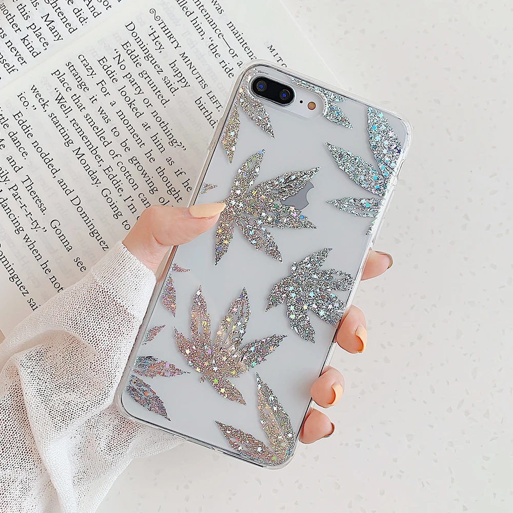 LOVECOM листья и ананас Прозрачный чехол для телефона для iPhone 11 Pro Max XR XS Max 7 8 Plus X Прозрачная мягкая Гальваническая задняя крышка