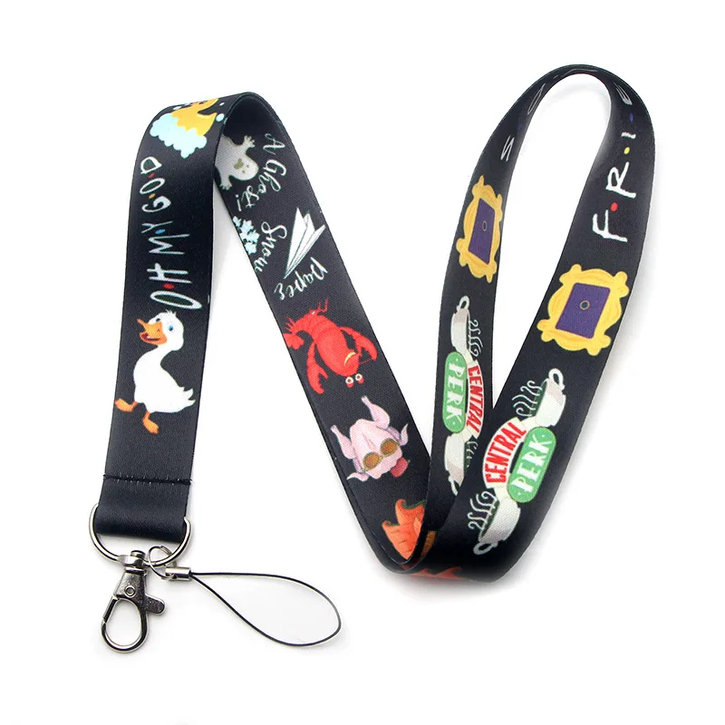 Keychain Friends TV Show Neck Strap Lanyards ID Badge Card Rope Chain Necklace Phone Gym Strap Webbing Necklace Gift keyholder