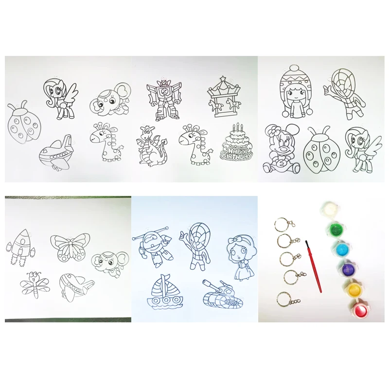5pcs Cartoon Window Paint Art Kit DIY Coloring Light Transmission Drawing Set Suncatchers Water Painting Toys Kids Birthday Gift | Игрушки и