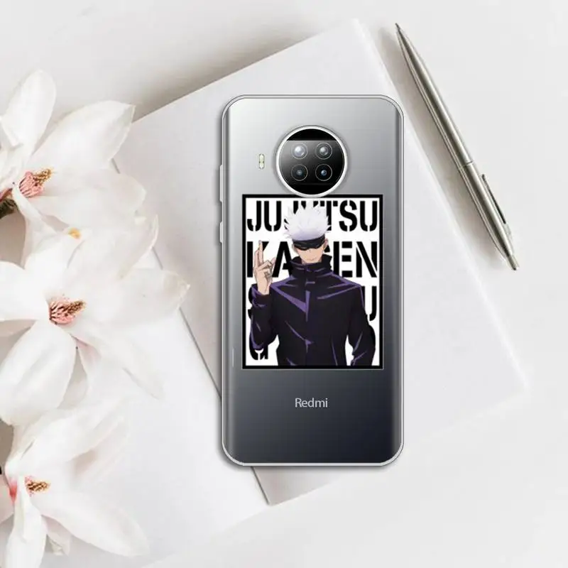 

Hot Anime Jujutsu Kaisen Phone Case Transparent for Xiaomi mi Redmi note 10 t 8 9 pro lite 11 Samsung S 8 9 10 20 plus ultra